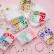 6mm Polymer Clay Beads Kit - Flat Round Spacer Beads & Alphabet Seed Beads for Jewelry Making & DIY Crafts