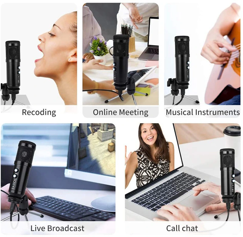 Computer Game Karaoke Recording USB Capacitive Microphone