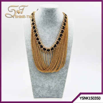 online wholesale adjustment gold necklace with metal tassel