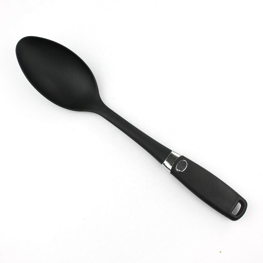 Black Color Kitchen Cooking Nylon Solid Spoon