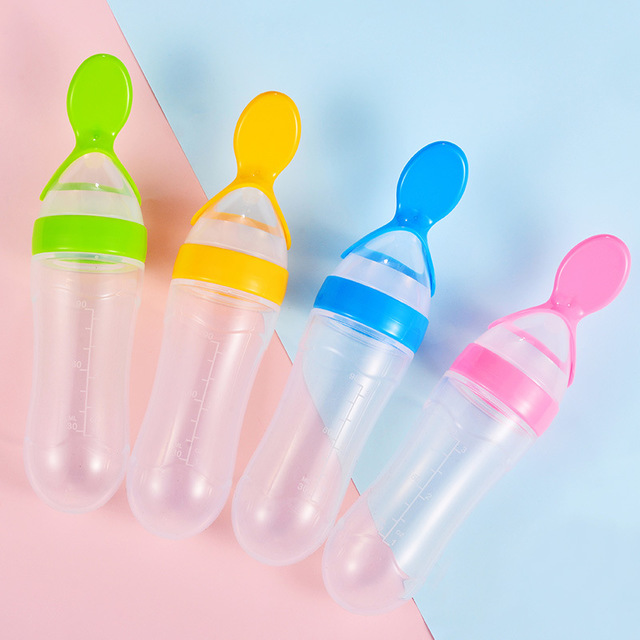 silicone baby bottles baby dispensing spoon 90 ml baby feeder bottle