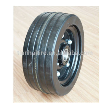 210x80mm rib solid rubber wheel with greaser for MASCHIO finishing mowers