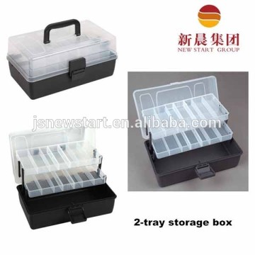 Factory good price 2 tray fishing plasitc box for storange hook,swivel,lure,set