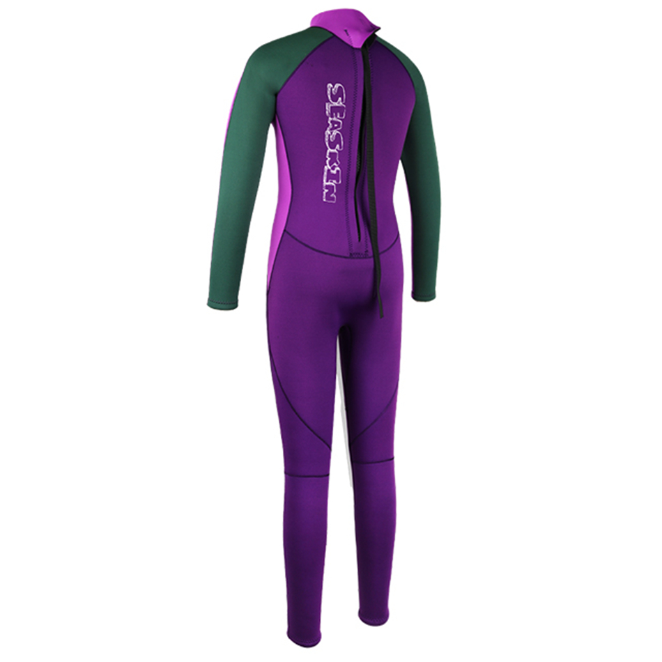 Seaskin cr neopren geri zip tek parça wetsuits