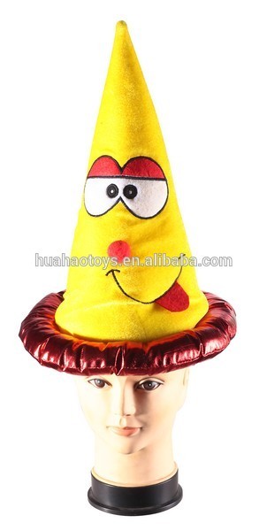 winter yellow hat funny carnival hats with Brim for carnival party