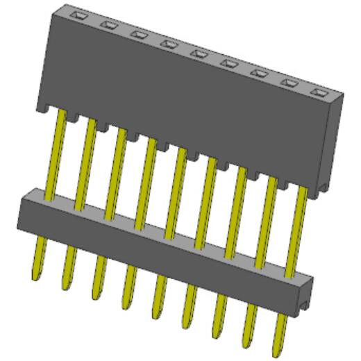 2,0 mm vrouwelijke koptekst enkele rij rechte type H6.35