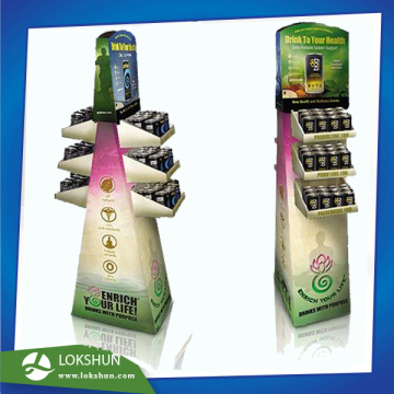 Double-Sided Alcohol Testers Cardboard Point of Purchase Display Stand with 6 Trays, Cardboard Display Stand Manufacturer China