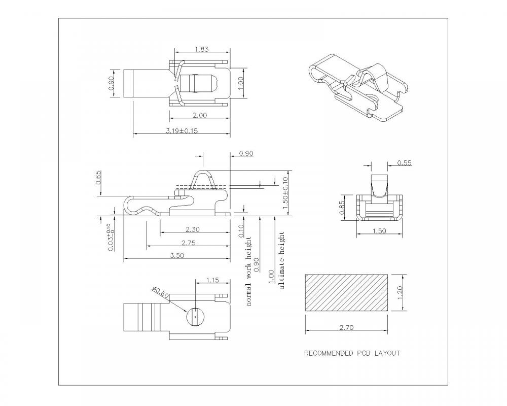 SF-035-XX-15 สปริงนิ้ว L 3.5 มม.