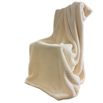 Soft solid honeycomb flannel sherpa throw blanket