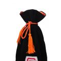 Customized Black velvet wine pouch with tassel