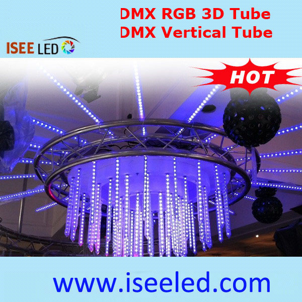 360degree visualizà DMX RGB LED tube verticale