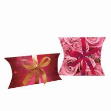 Foldable Gift Boxes with Ribbon Bow, Suitable for Confection or Candy Packing, Foldable Design