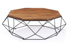 Big ModernDesign Round MetalLeg WoodTop Coffee Tea Tables