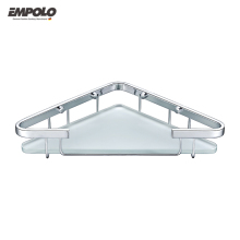 Bathroom Wall-Mounted Brass and Chrome Shelving