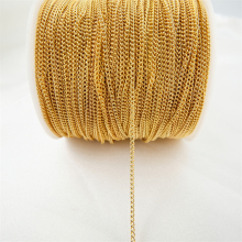 18K Gold PVD Plated Chain - Brass Jewelry Making with 14K Gold Plate Flat Chains