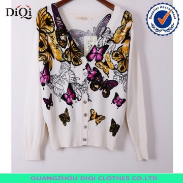 Cotton sweater, print sweater knitwear sweater women