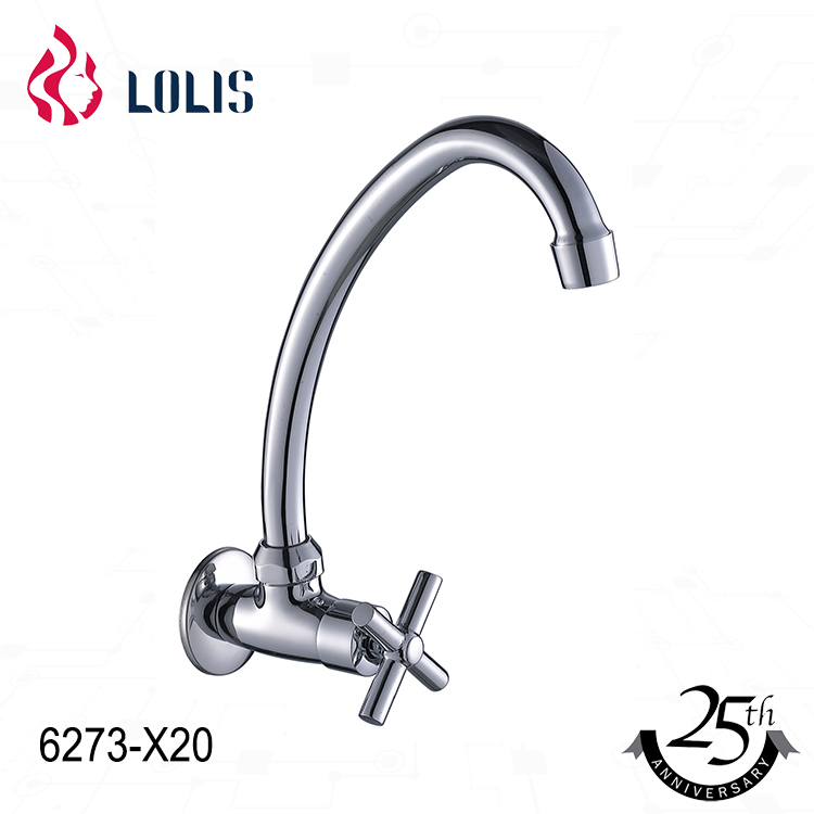 High body brass kitchen sink faucet chrome plating single hole cold water mixer tap