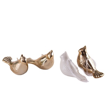 Ceramic Christmas Robin Bird Figurine for Home Decor and Gifts