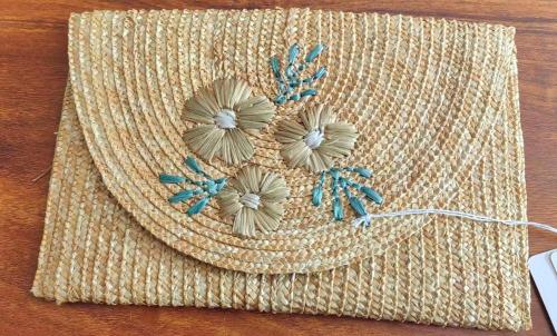 Bolso de paja hecha a mano de playa de paja de trigo