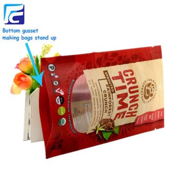 Customized stand up ziplock plastic cashew nut bag