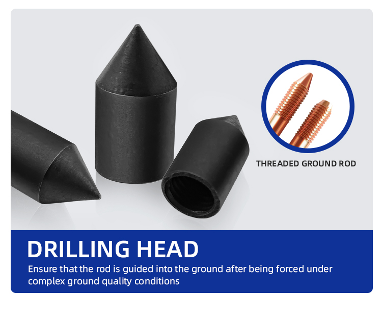 Custom-made Diameter Be Compatible with Copper Bonded Earth Rods Drilling Head By #45 Steel For Ground rod