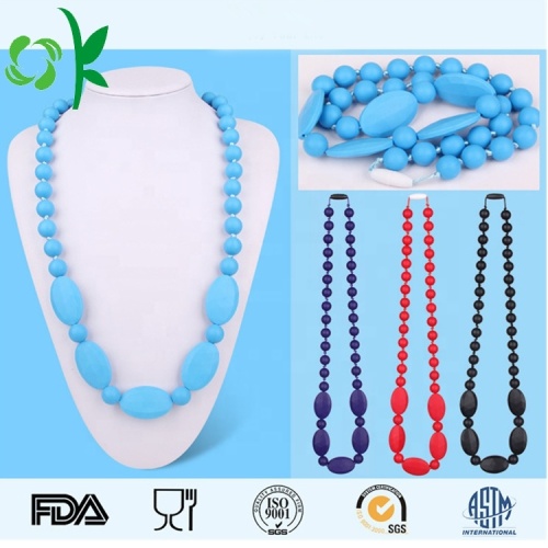 Collier de silicone sans BPA anneau de dentition pour bébé à mâcher