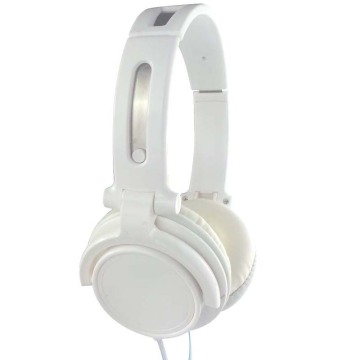 White Steel Headband Stereo Headphones Computer Headphones