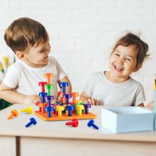 Peg Board Stacking Toy for Toddler Fine Motor Skills Development