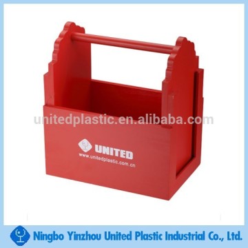 red color wooden beer basket with handle