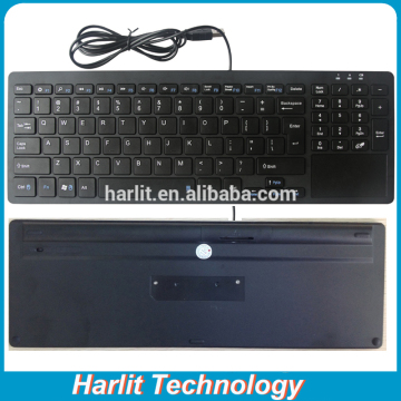 Standard Wire USB Computer Keyboard With Trackpad And Number Keys For Laptop Desktop Computer