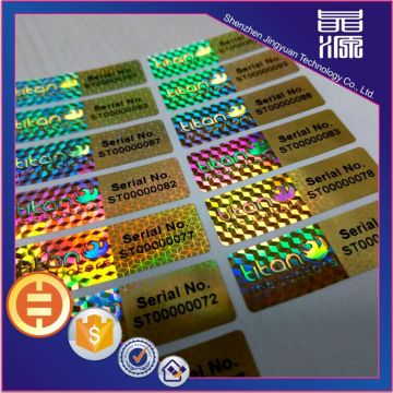 Security sticker with serial number 3D hologram labels