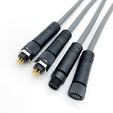 M8 12mm 8pin Panel Mounting Waterproof Connector Cable