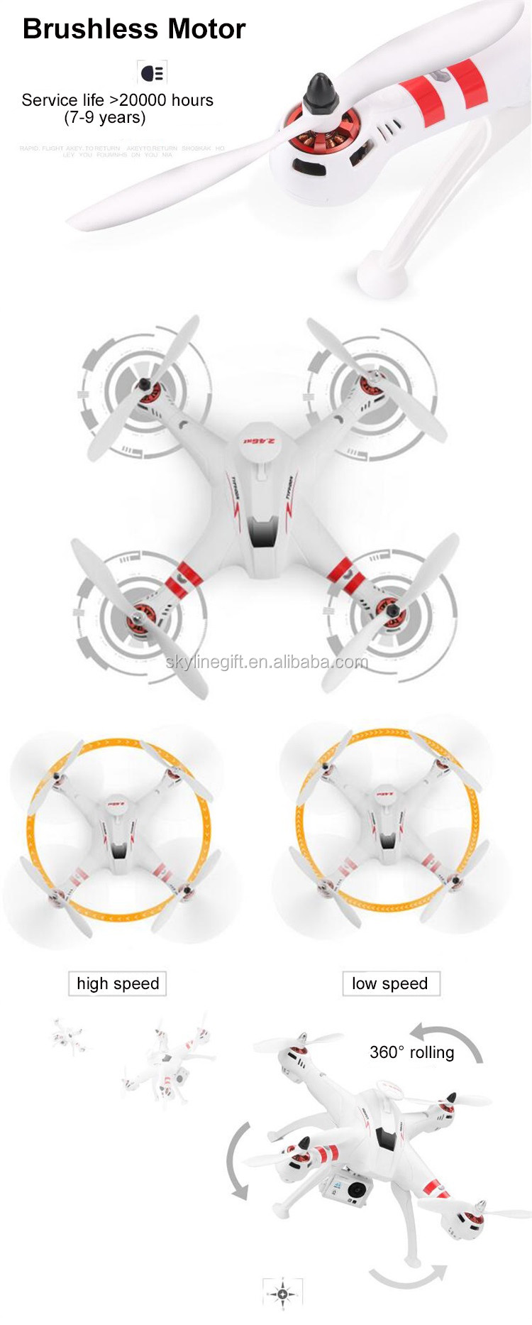 BaYang X16 big size 2.4G fpv quad brushless motor gps drone mini rc drone nano quadcopter radio control aircraft