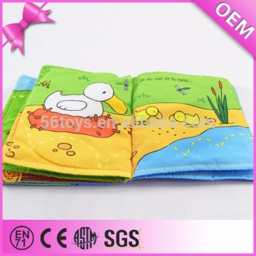 Plush education toy colourful printing soft book, baby soft book, soft book