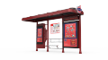 British-Style Retro Bus Shelter and Advertising Kiosk for UK
