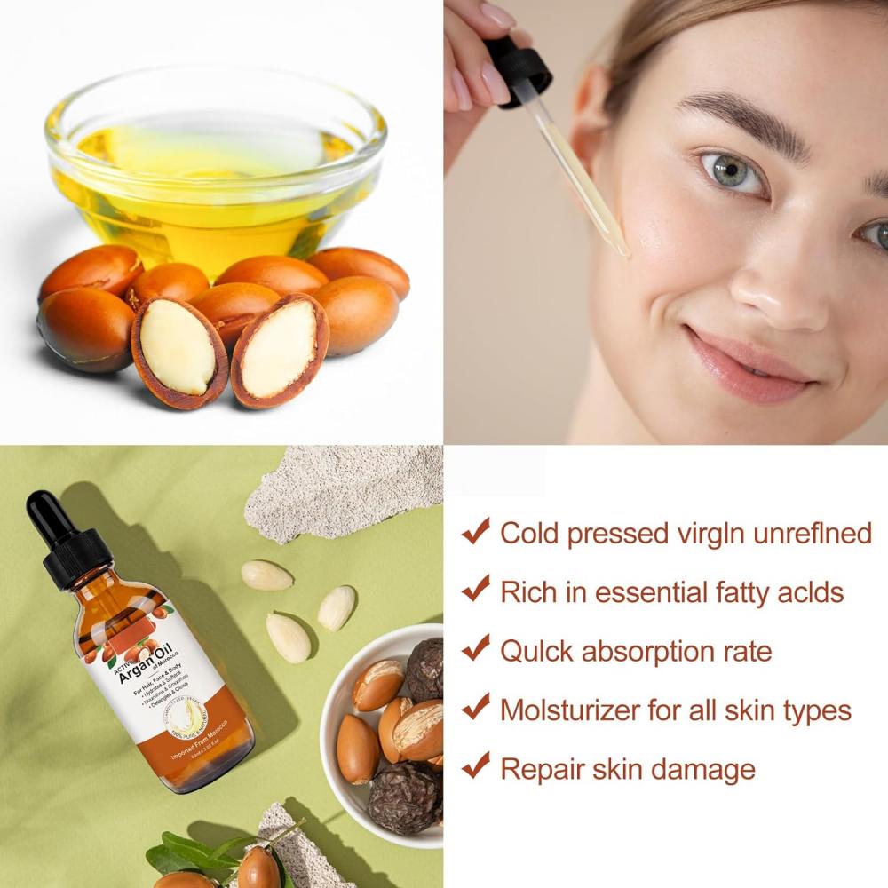 Label Pribadi 100 % Minyak Argan Organik Murni Untuk Perawatan Rambut Minyak Argon Alami Kosmetik Rambut Berkualitas Terbaik