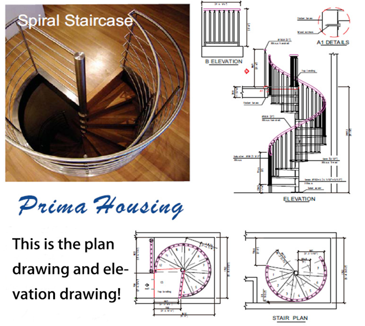 China indoor solid rubber wood curved staircases