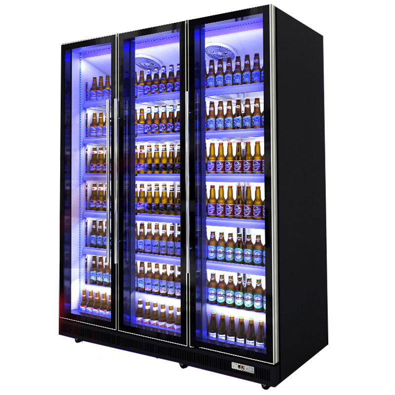 High quality beverage cooler supermarket commercial beer freezer two door refrigerator Certification ce Style Single-Temperatu