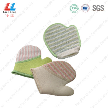 Loofah massaging gloves multipurpose item