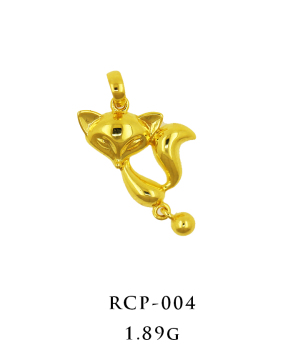 Fox Charm K Gold Pendant Yellow Gold
