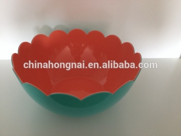 PP plastic round salad bowl,double wall salad bowl