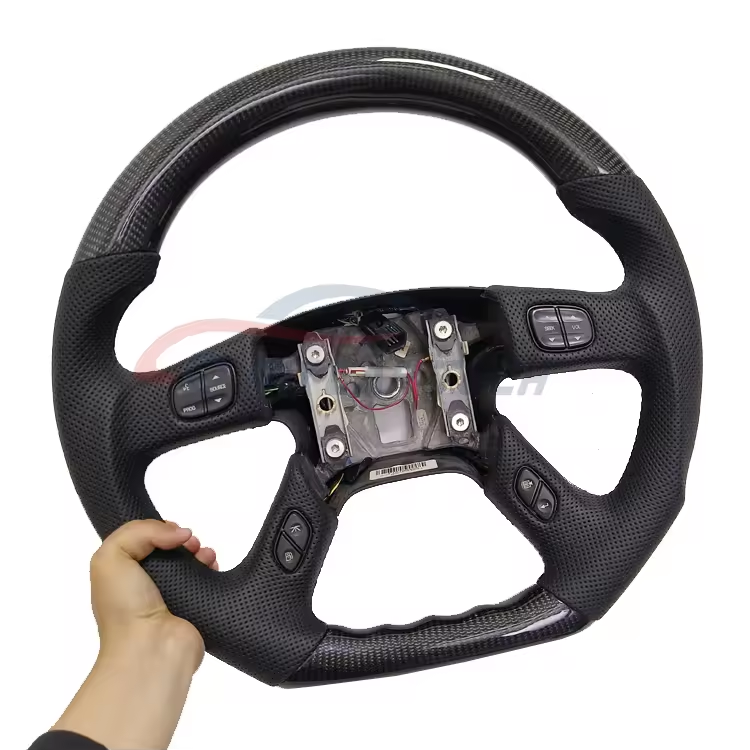 Chevrolet Silverado & Hummer H2 Carbon Fiber Leather Steering Wheel ...