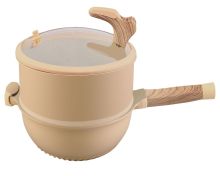 Commercial Grade Nonstick Wok Pan for Induction & Gas Stoves with Steamer