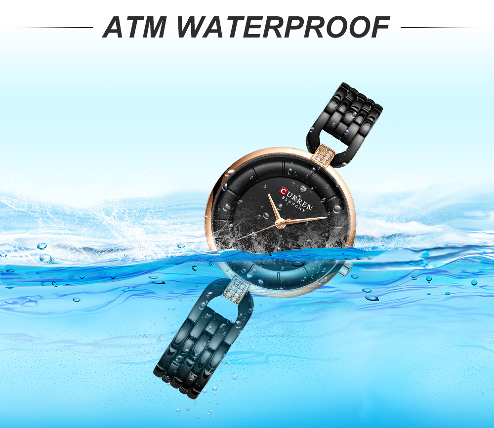Curren Women's Watch Luxury Brand Fashion Stainless Steel Wristwatches Ladies Black Female Clock 2020