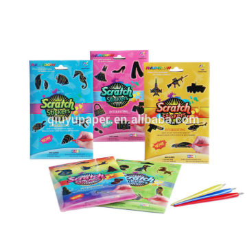 magic scratch art paper stencil animals scratch painting