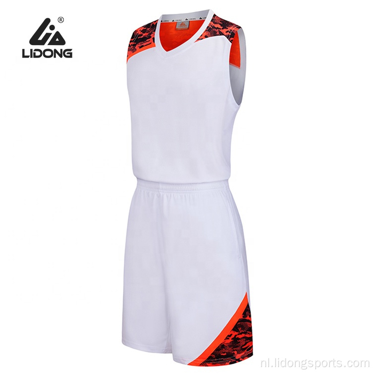 Hot Sale Fashion 100% polyester blanco basketbal jersey