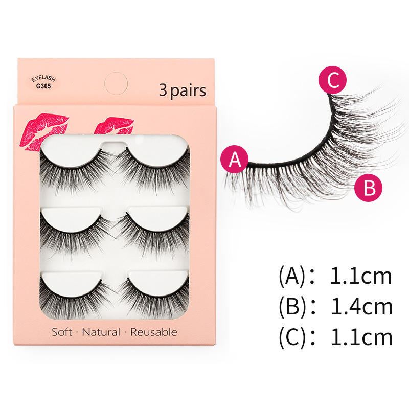 New waterproof mink false eyelashes Thick eyelashes high quality 3d mink false eyelashes 3 pairs wholesale