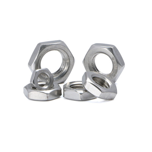 Blue White Zinc Hexagon Thin Nuts