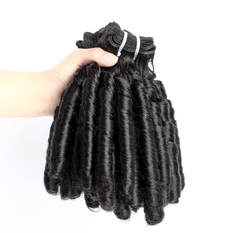 12A double drawn spring curly fumi hair bundles with 4x4 transparent lace closure wholesale double drawn cuticle aligned hair