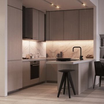 Modern minimalist style kitchen base cabinet